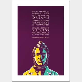 Henry David Thoreau Inspirational Quote: In the Direction of His Dreams Posters and Art